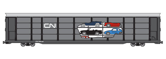 WAGON PORTE-AUTOMOBILES À TROIS ÉTAGES