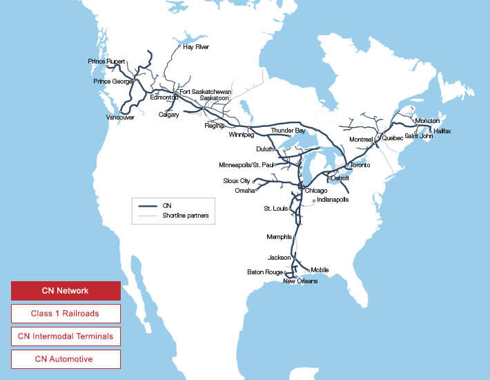 Image result for CN rail map