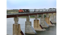 Train on bridge in Aberdeen SK