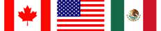 Canada, USA and Mexico Flags