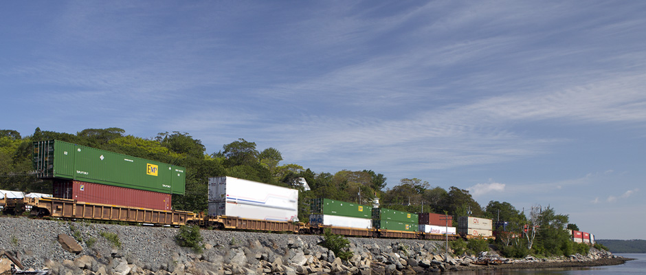 EMP containers on and intermodal train